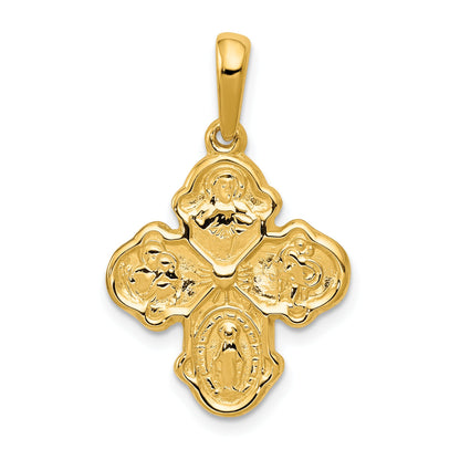 10K Yellow Gold Four Way Medal Pendant