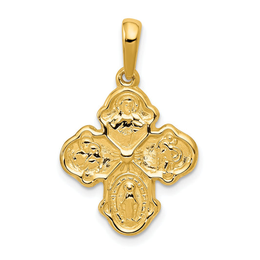 10K Yellow Gold Four Way Medal Pendant