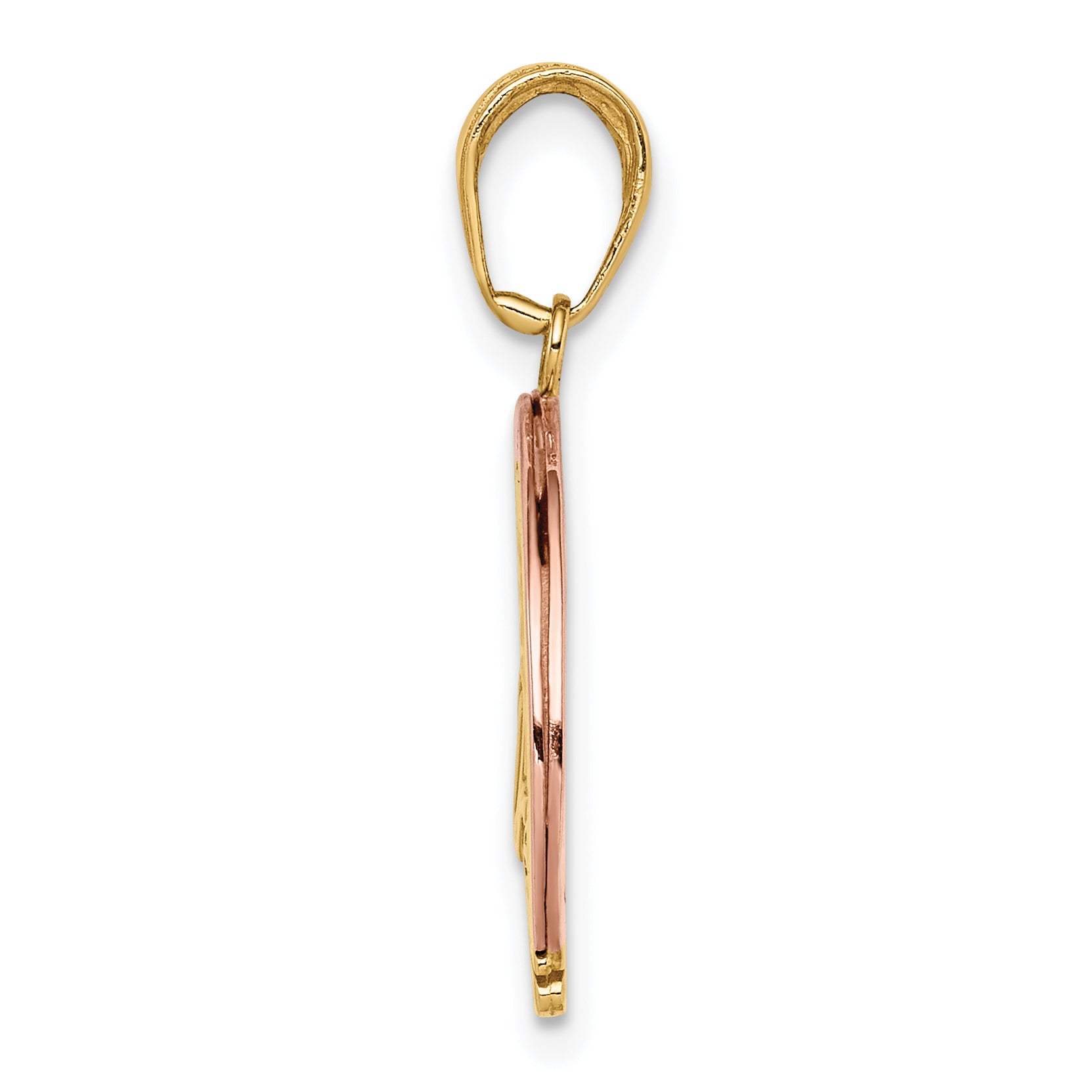 10K Two-Tone Y&Rose Gold W/Rhodium Follow Your Dreams Rainbow Pendant