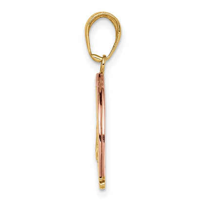 10K Two-Tone Y&Rose Gold W/Rhodium Follow Your Dreams Rainbow Pendant