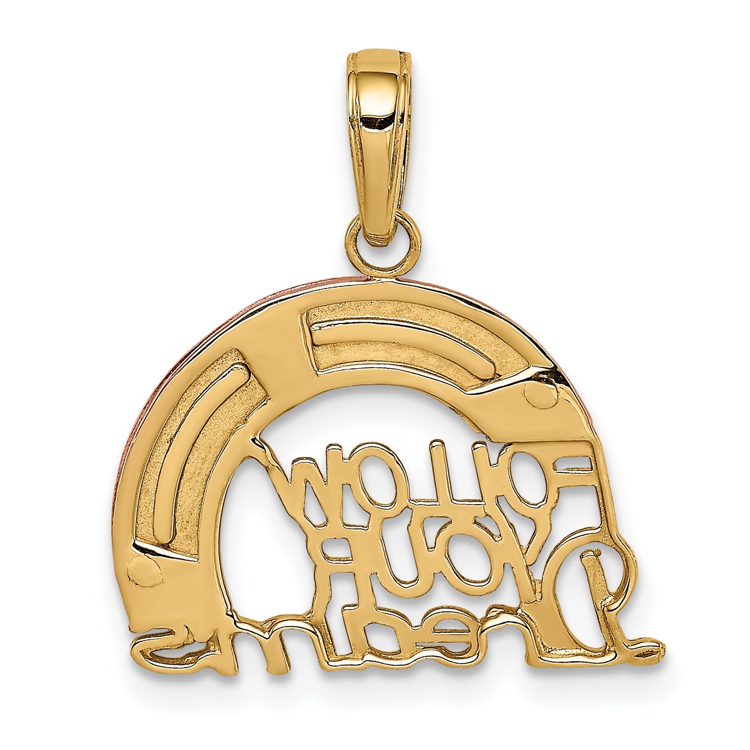 10K Two-Tone Y&Rose Gold W/Rhodium Follow Your Dreams Rainbow Pendant
