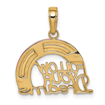 10K Two-Tone Y&Rose Gold W/Rhodium Follow Your Dreams Rainbow Pendant