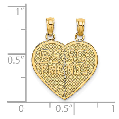 10K Yellow Gold 10K Best Friends Break-A-Part Heart Pendant