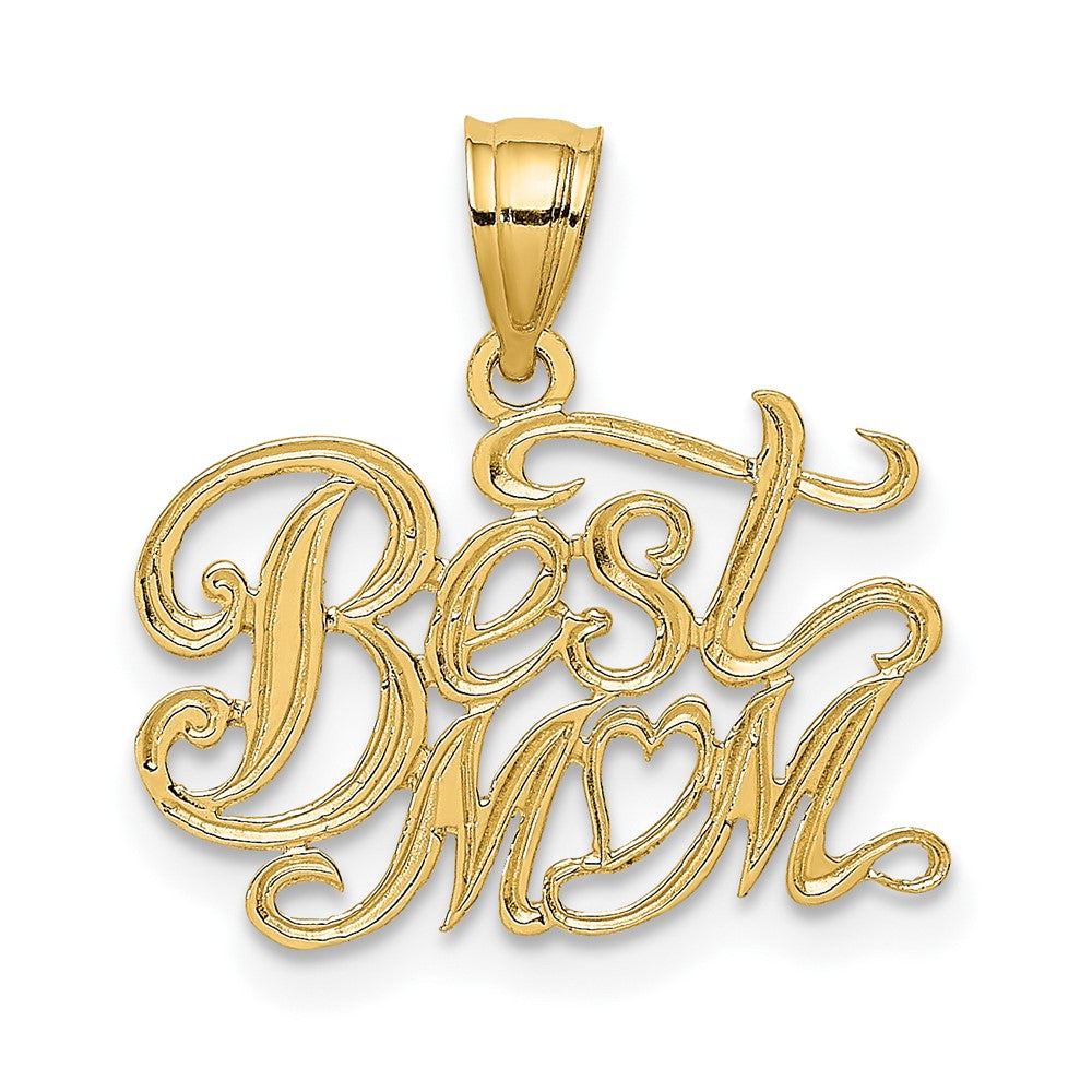10K Yellow Gold 10K Best Mom Pendant