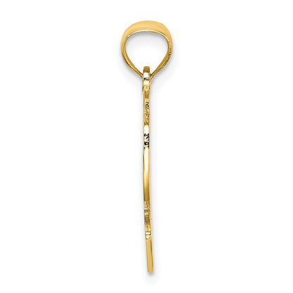 10K Yellow Gold Best Mom Heart Charm