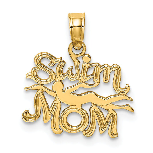 10K Yellow Gold 10K Swim Mom W/Swimmer Charm