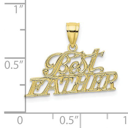 10K Yellow Gold 10K Best Father Pendant