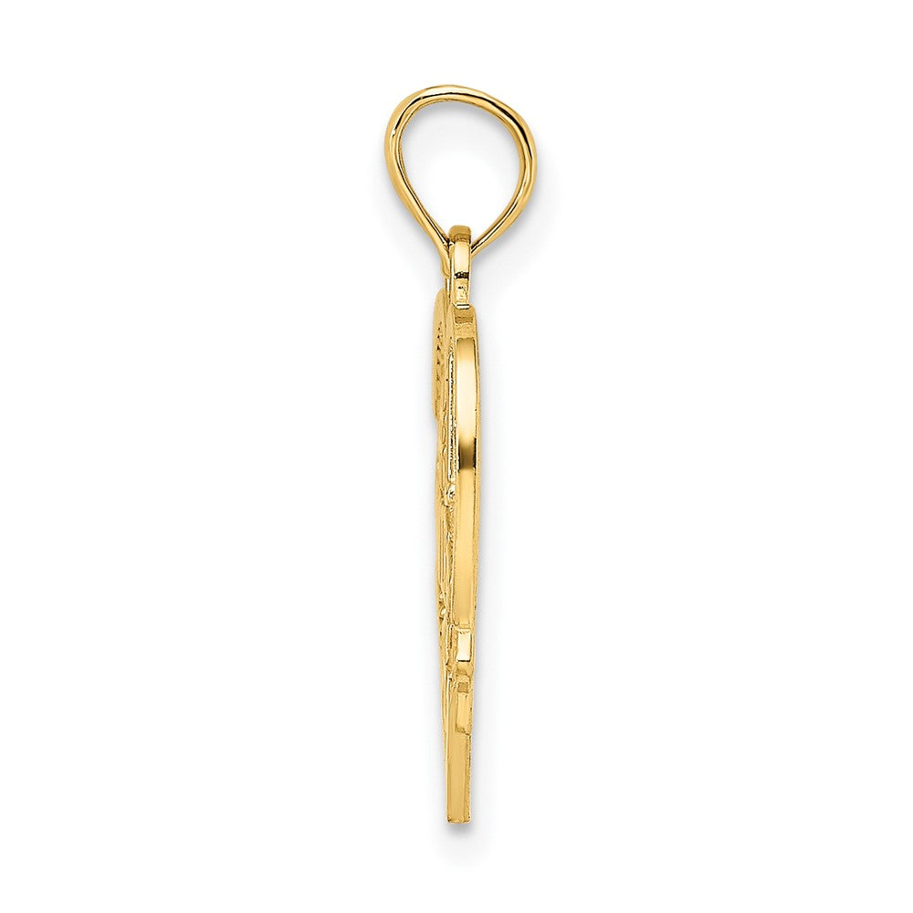 10K Yellow Gold 10K #1 Wife Heart Pendant