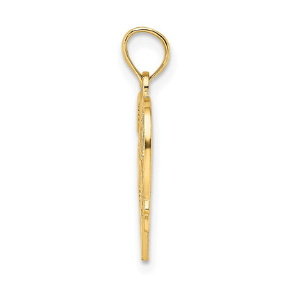 10K Yellow Gold 10K #1 Wife Heart Pendant