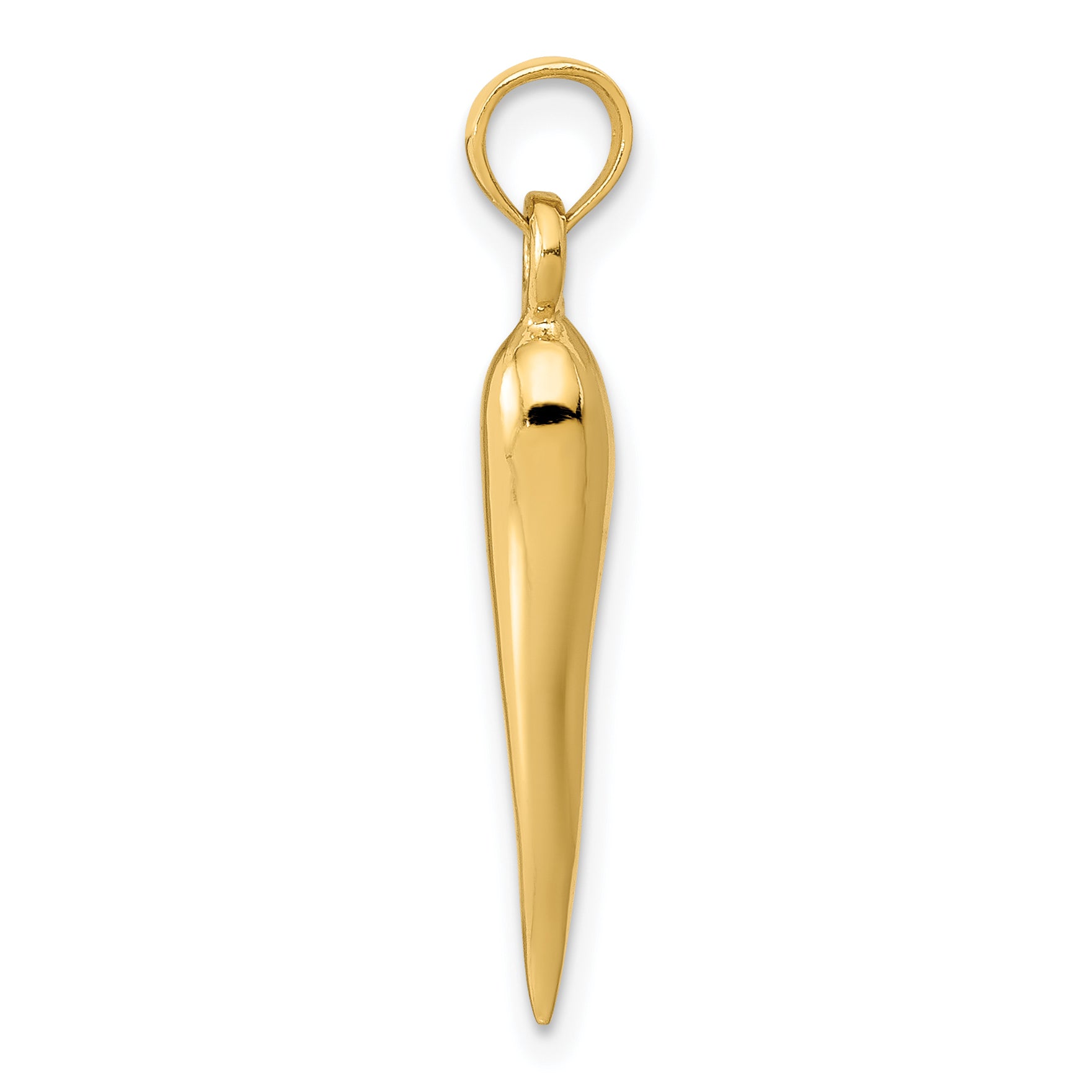 10K Yellow Gold 10K Medium Italian Horn Pendant