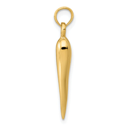 10K Yellow Gold 10K Medium Italian Horn Pendant