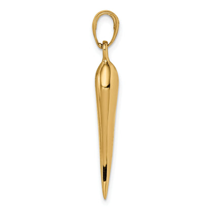 10K Yellow Gold 10K Large Italian Horn Pendant