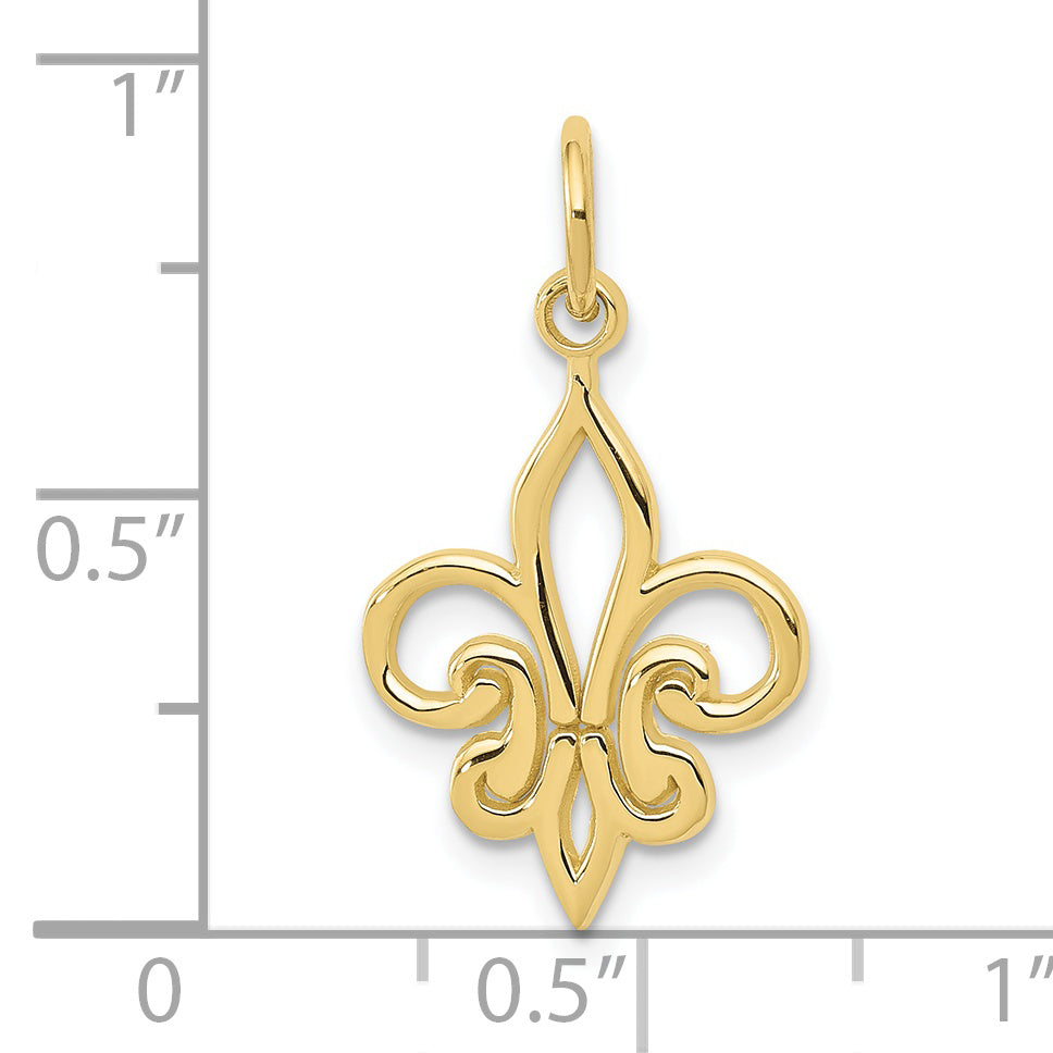 10K Yellow Gold Fleur De Lis Charm