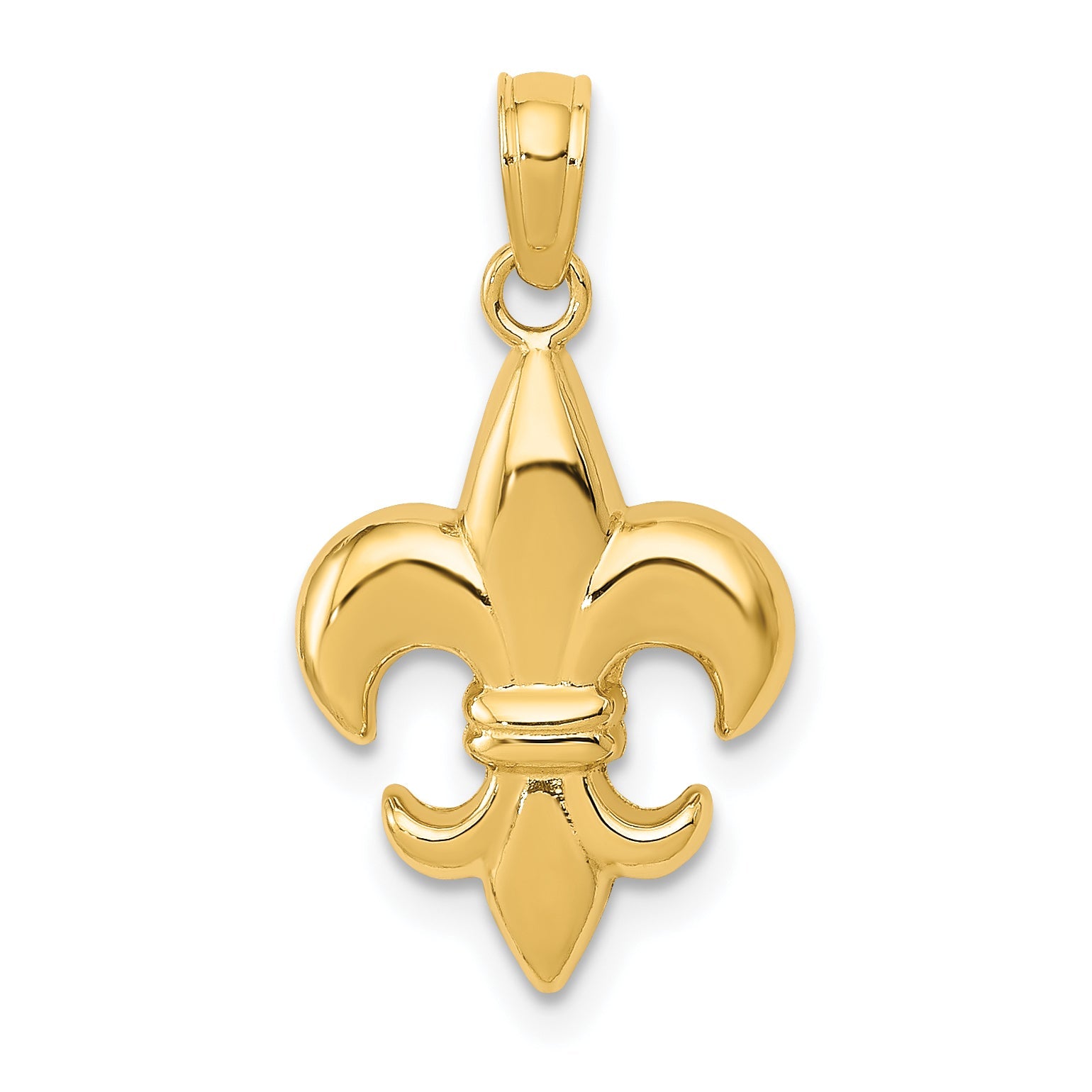 10K Yellow Gold Fleur De Lis Pendant