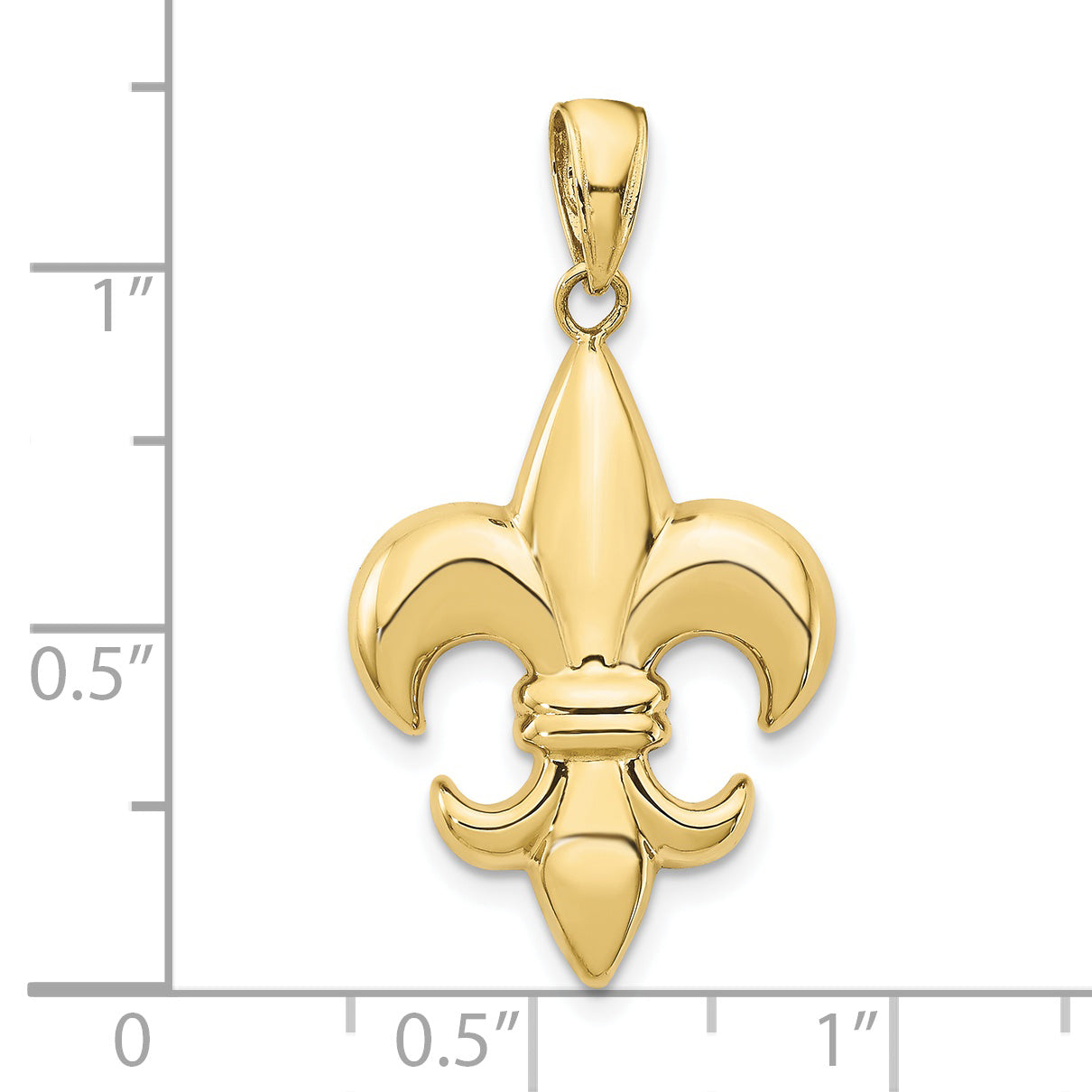 10K Yellow Gold Medium Fleur-De-Lis Pendant