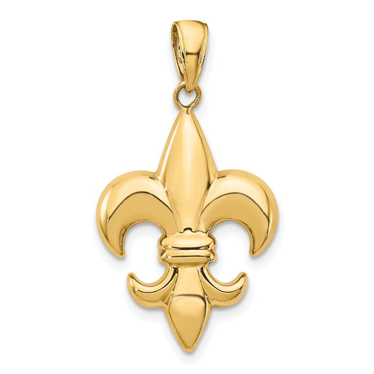 10K Yellow Gold Medium Fleur-De-Lis Pendant