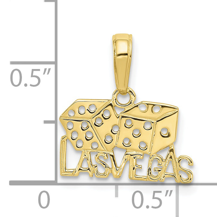 10K Yellow Gold Las Vegas W/Dice Pendant