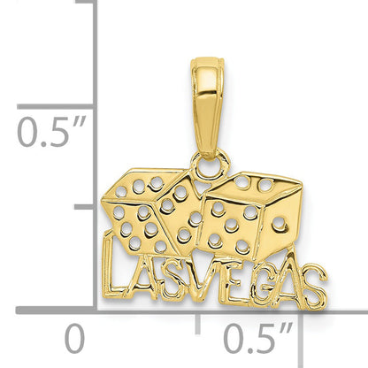 10K Yellow Gold Las Vegas W/Dice Pendant