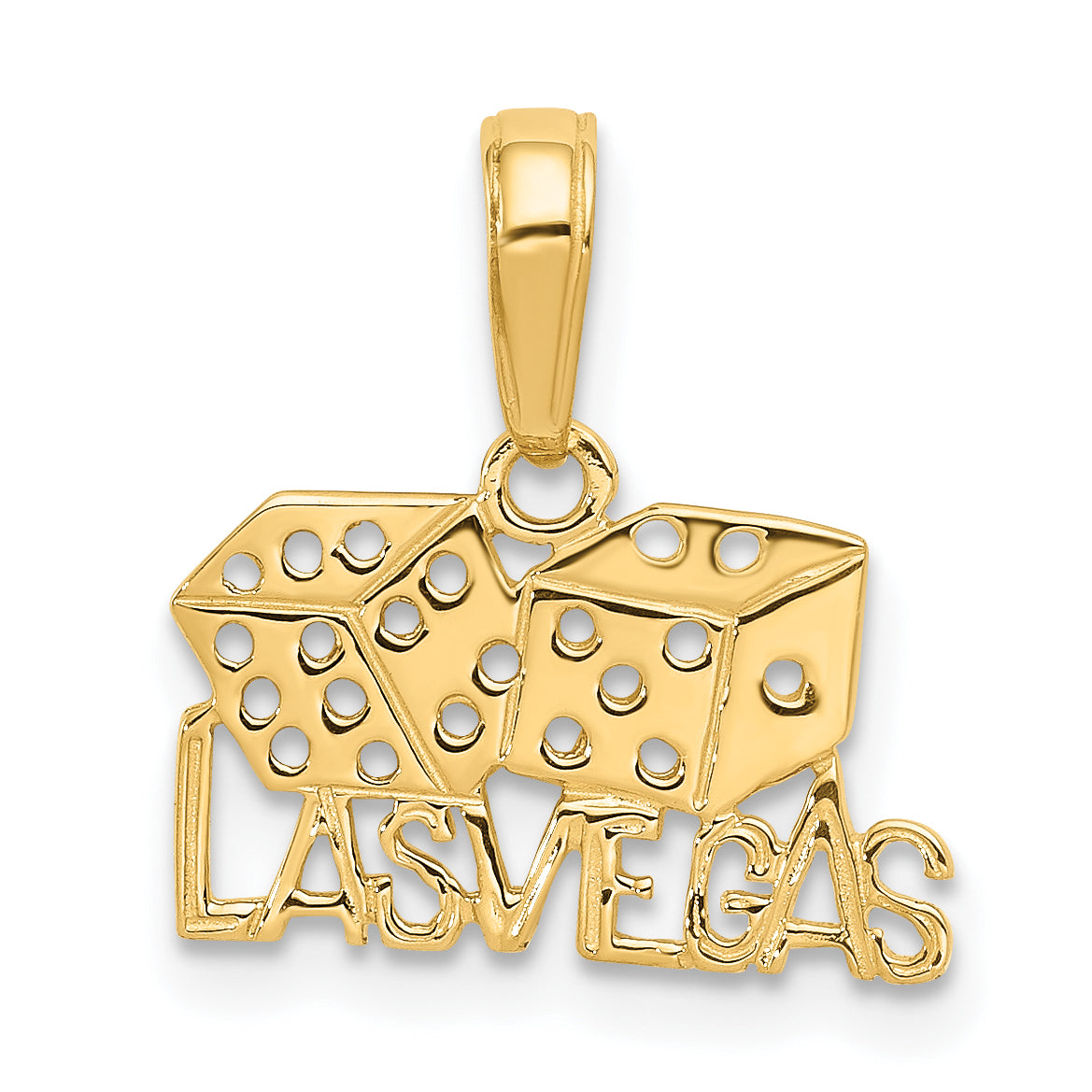 10K Yellow Gold Las Vegas W/Dice Pendant