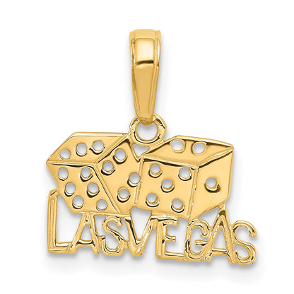 10K Yellow Gold Las Vegas W/Dice Pendant