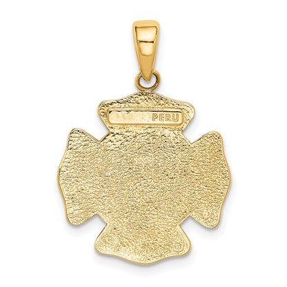 10K Yellow Gold St. Florian Protect Us/Fire Dept. Pendant