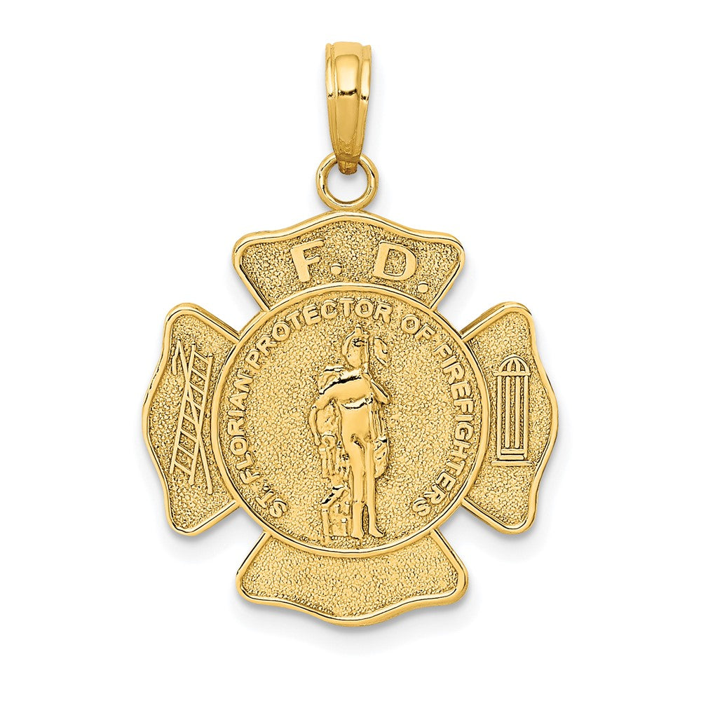 10K Yellow Gold St. Florian Protect Us/Fire Dept. Pendant
