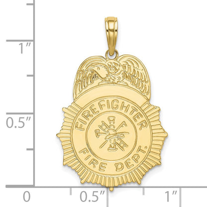 10K Yellow Gold Firefighter Fire Dept. Badge Charm
