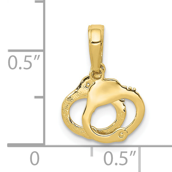 10K Yellow Gold 10K Handcuffs Pendant