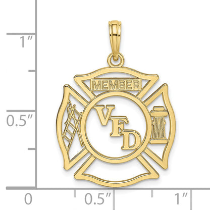 10K Yellow Gold Vfd Member Shield Charm