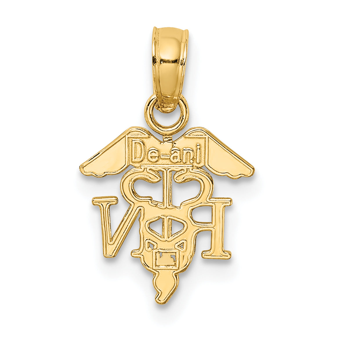 10K Yellow Gold 10K Rn Caduceus Pendant
