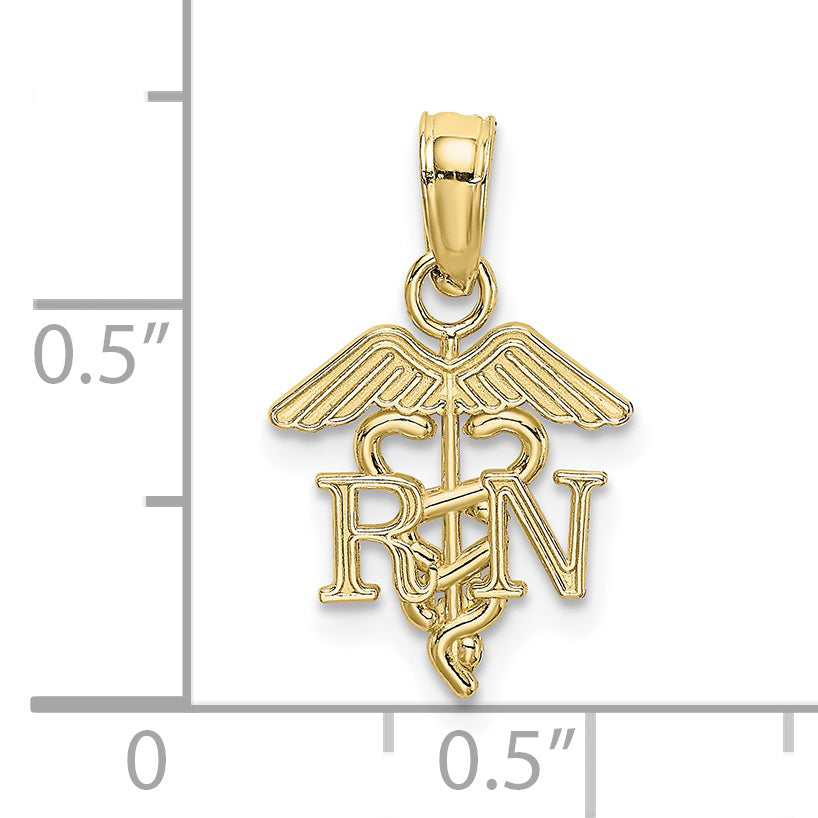 10K Yellow Gold 10K Rn Caduceus Pendant