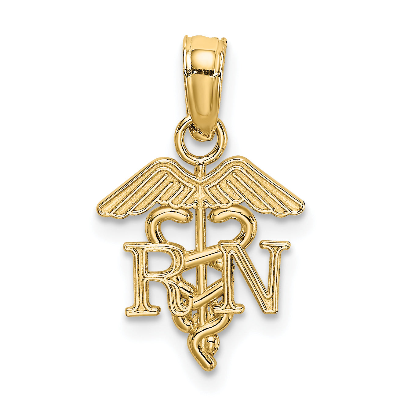 10K Yellow Gold 10K Rn Caduceus Pendant
