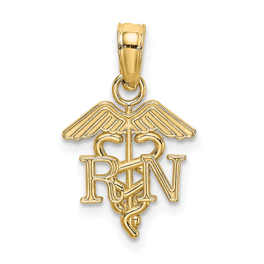 10K Yellow Gold 10K Rn Caduceus Pendant