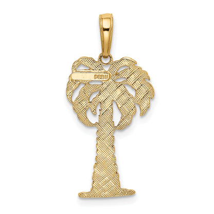 10K Yellow Gold Palm Tree Pendant