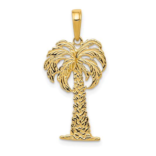 10K Yellow Gold Palm Tree Pendant