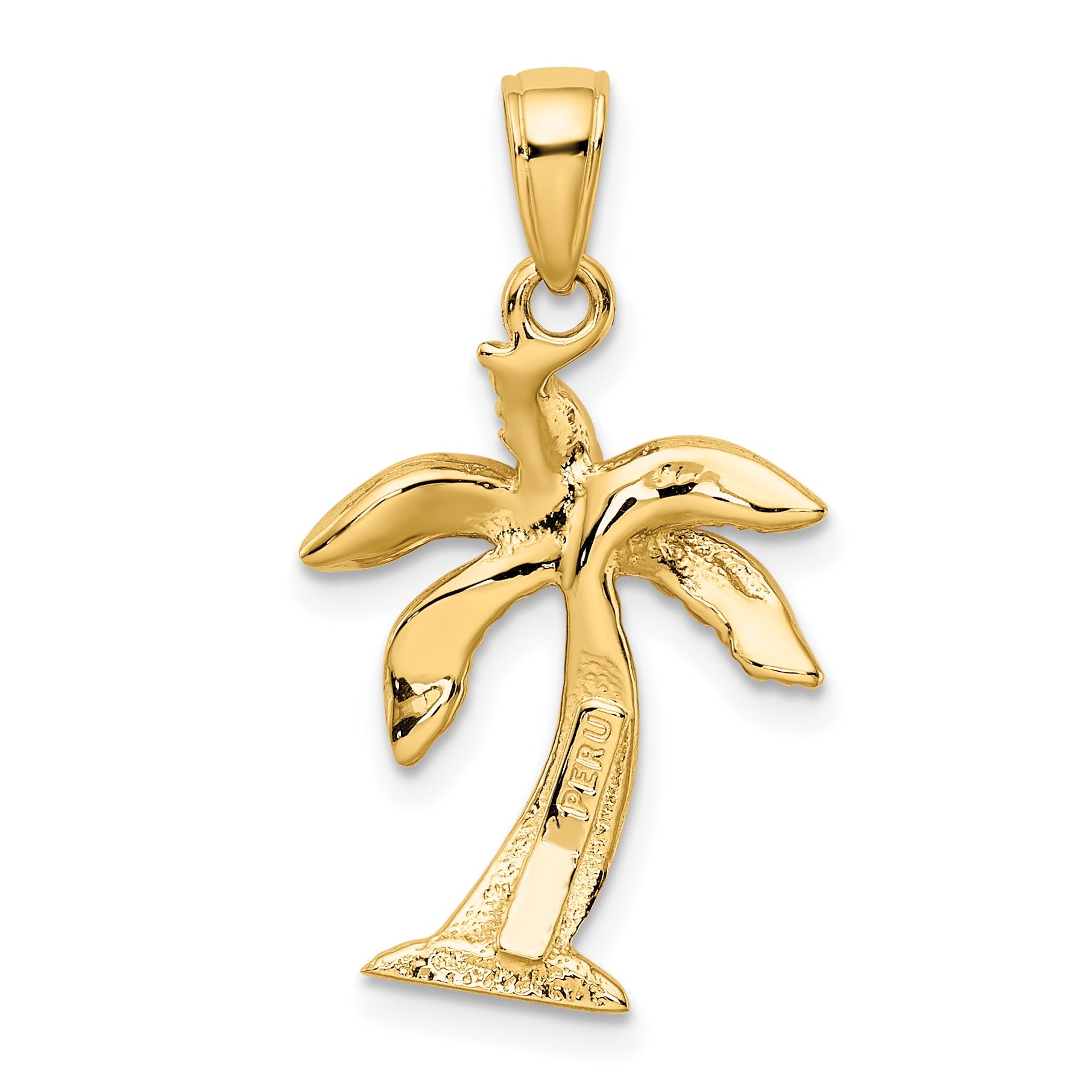 10K Yellow Gold Palm Tree Pendant