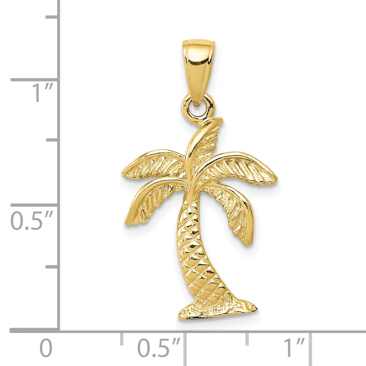 10K Yellow Gold Palm Tree Pendant