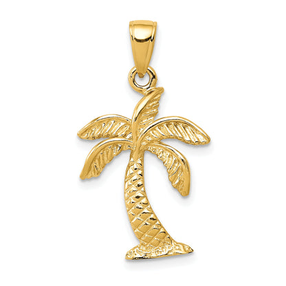 10K Yellow Gold Palm Tree Pendant