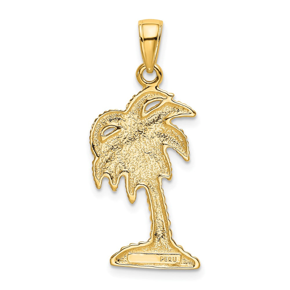 10K Yellow Gold Palm Tree Pendant