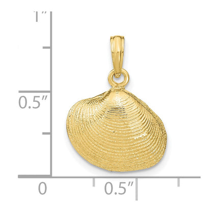10K Yellow Gold 10K Medium Clam Shell Pendant