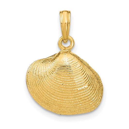 10K Yellow Gold 10K Medium Clam Shell Pendant