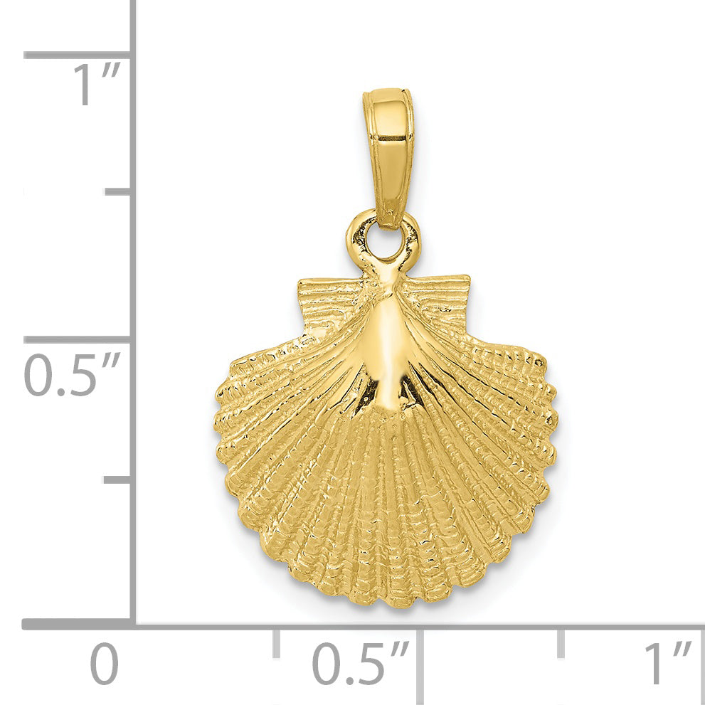 10K Yellow Gold Scallop Shell Pendant