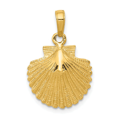 10K Yellow Gold Scallop Shell Pendant