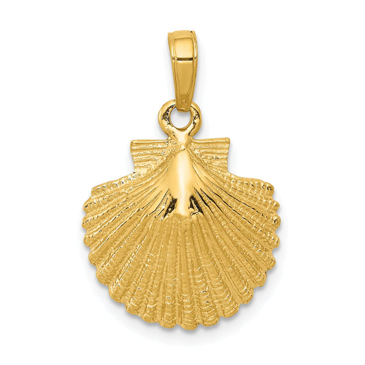 10K Yellow Gold Scallop Shell Pendant