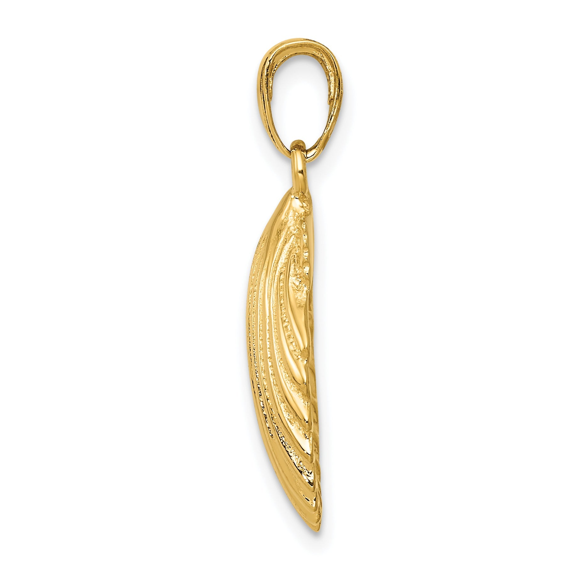 10K Yellow Gold 10K Scallop Shell Pendant