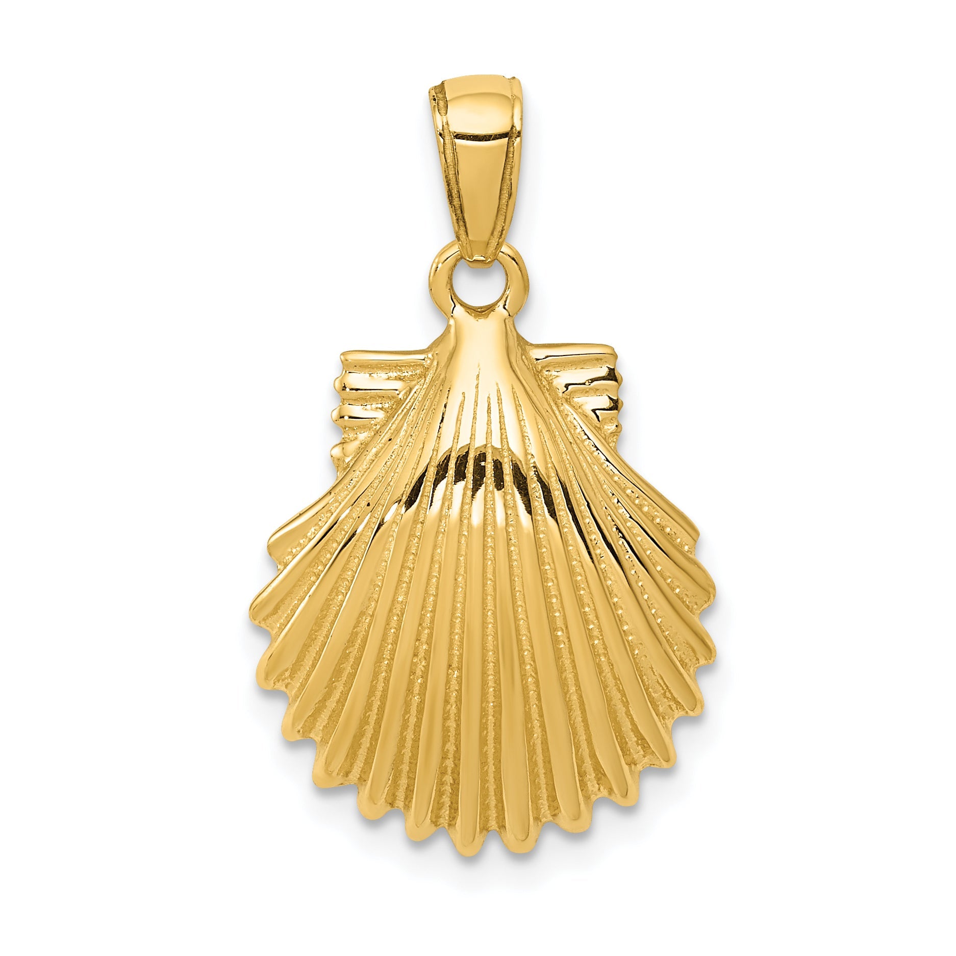 10K Yellow Gold 10K Scallop Shell Pendant