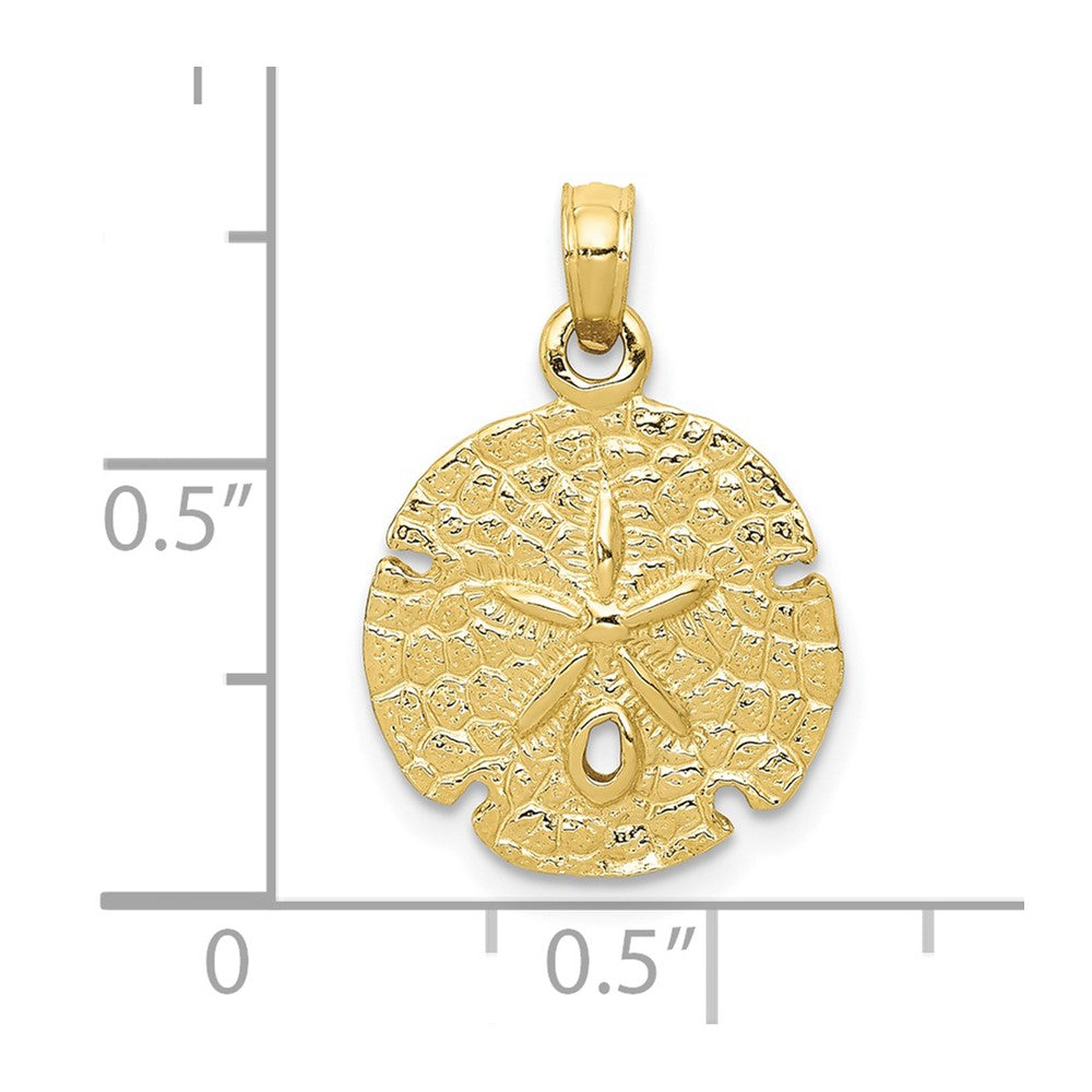 10K Yellow Gold Sand Dollar Pendant