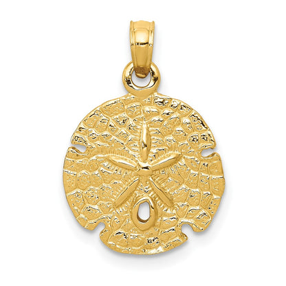10K Yellow Gold Sand Dollar Pendant