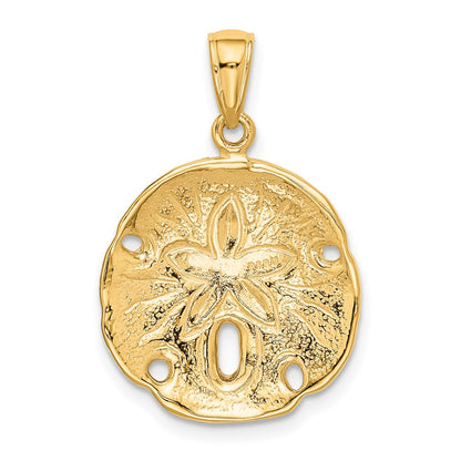 10K Yellow Gold Sand Dollar Pendant
