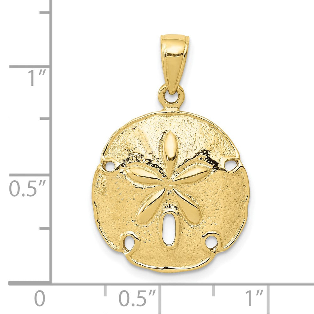 10K Yellow Gold Sand Dollar Pendant